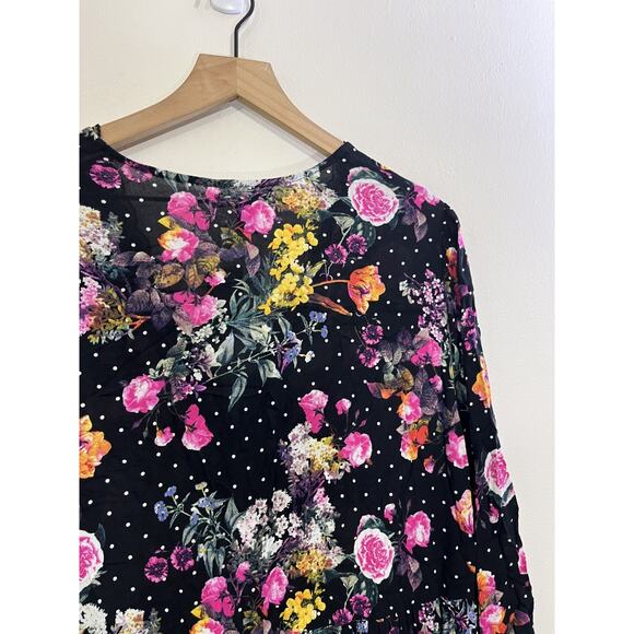 Romantic Whimsigoth Victorian Goth Kimono Dress 00 Floral Fairy Grunge Celestial - Picture 14 of 16